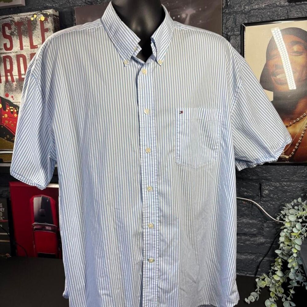 Tommy Hilfiger Stretch Short Sleeve Button-Up - Men's XXL